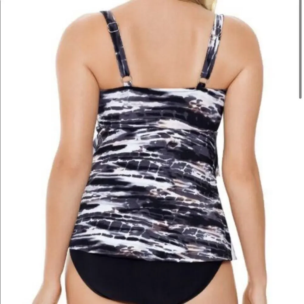 Swim Solutions Triple Tiered One-Piece Swimsuit